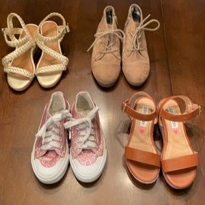 4 pairs of Little Girls Shoes Sizes 13 and 1
